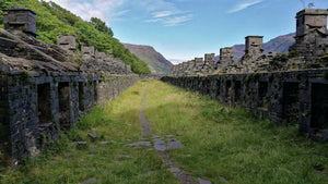Wales, Llanberis, Dinorwic quarry- the remains of old quarry workers houses