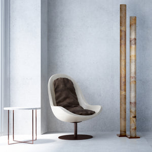 Picture of an ART FUTURO Floor Lamp in Falling Leaves Slate and daytime view